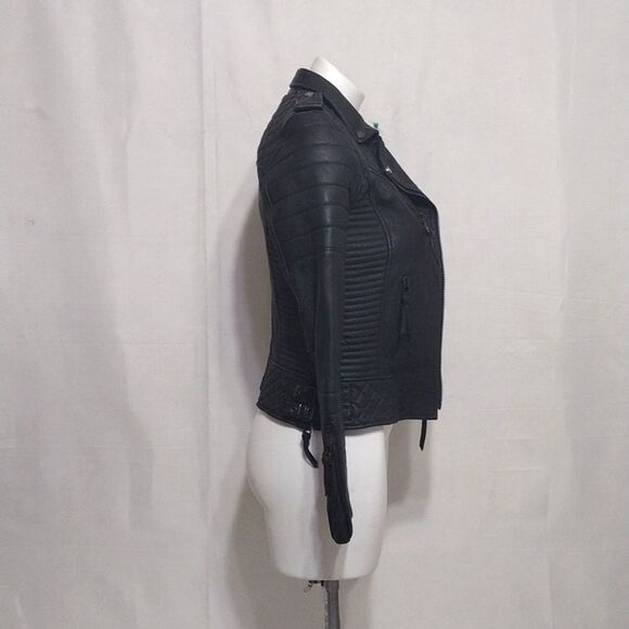 BODA SKINS N S Alexander Premium Black Leather Moto Jacket 2 Luxe Edgy Biker Fit - Picture 8 of 17